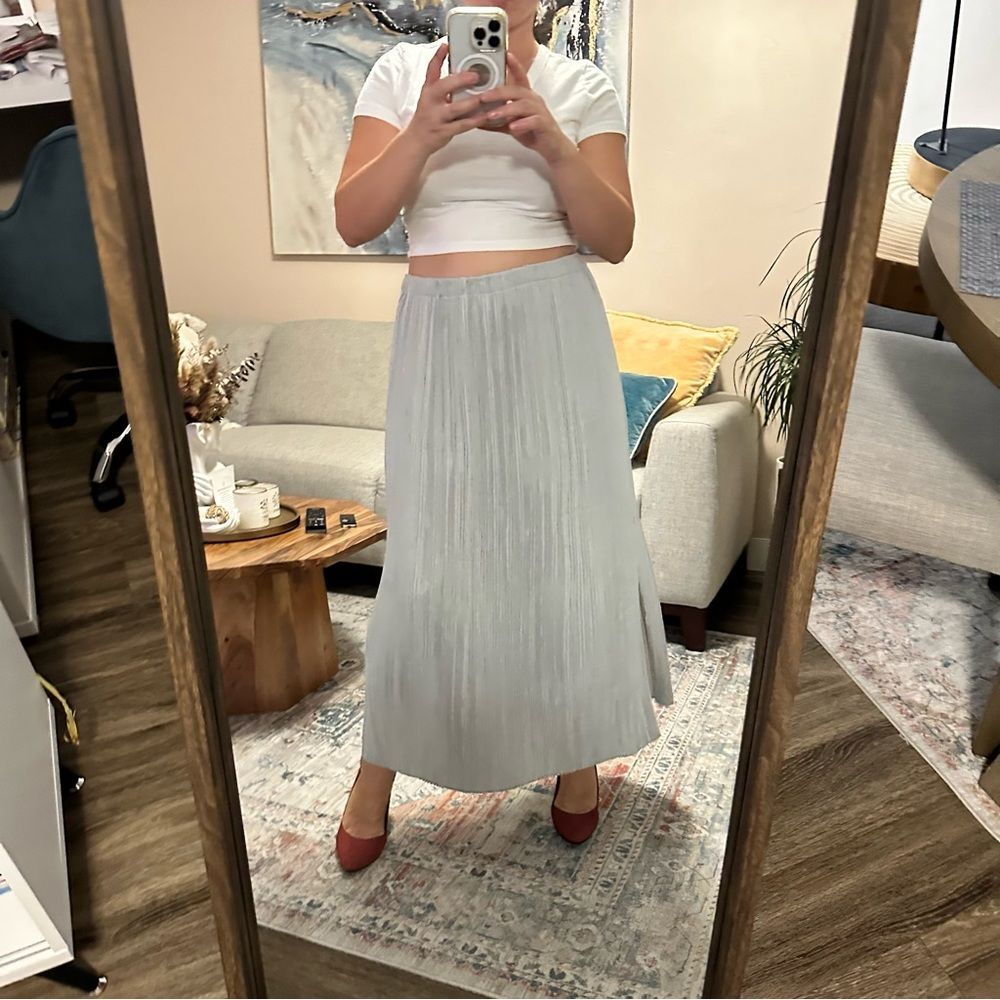 Club Monaco Womens Micropleat Skirt Cloud Size L